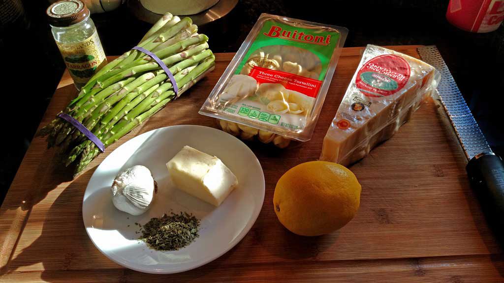 This simple spring pasta dish of Brown Butter Tortellini with Toasted Garlic and Asparagus is rich with nutty brown butter that packs big flavor. | TheMountainKitchen.com
