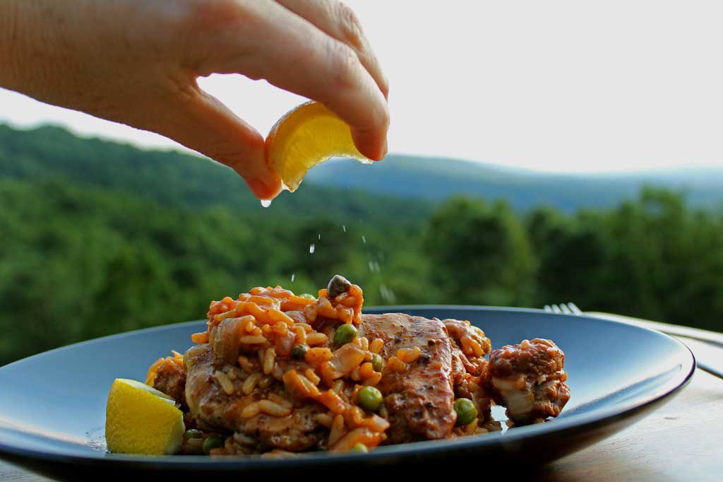 Perfect for a weeknight meal, this chicken chorizo and rice comes together in less than an hour. Chorizo and fresh lemon juice set this dish off! | TheMountainKitchen.com