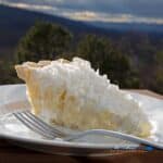 slice of coconut cream pie ready to eat