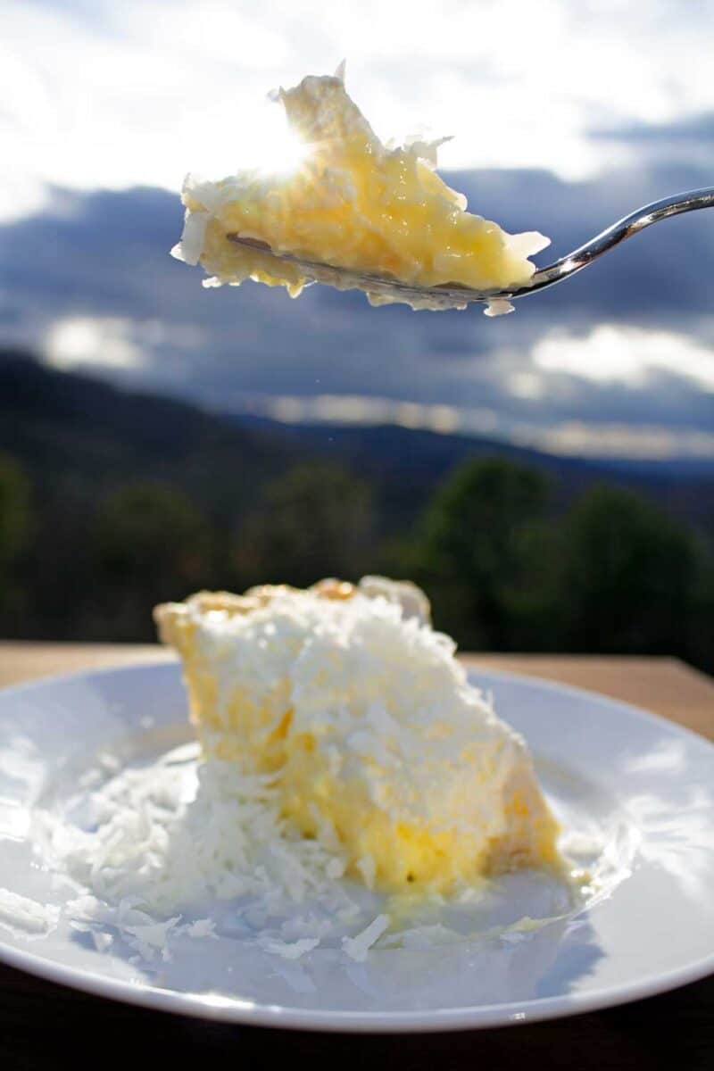 fork bit of coconut cream pie
