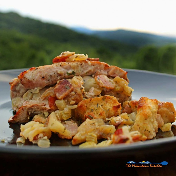 pork chops with apple bacon stuffing