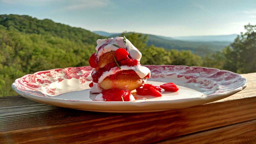Strawberry Shortcake Surprise is made with light fluffy shortcake cupcakes covered in thick syrupy strawberry compote, fresh strawberries and whipped cream. | TheMountainKitchen.com