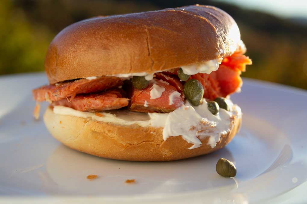lox and bagel closed sandwich