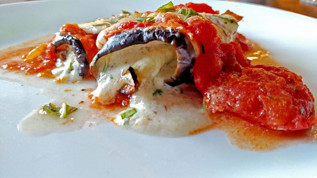 eggplant rollatini with oozing melted cheese and sauce