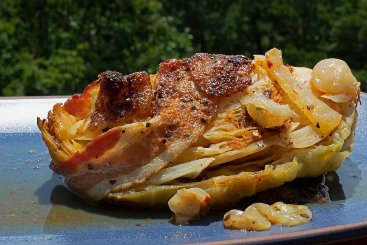 grilled cabbage on a plate