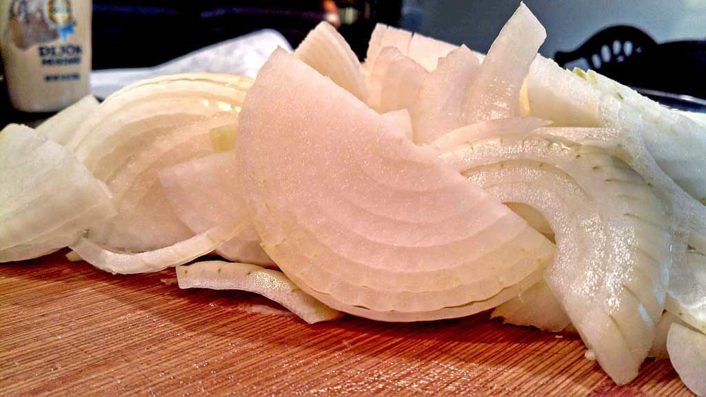 sliced onion tips