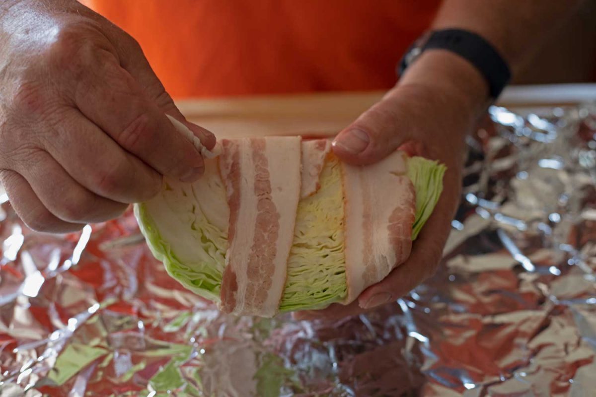 wrapping bacon around wedge