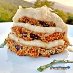 healthy eggplant parmesan with cauliflower Alfredo sauce stacked on plate ready to eat
