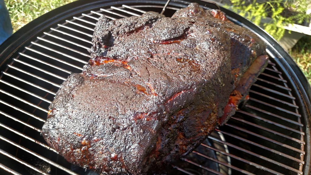 smoked pork butt on smoker