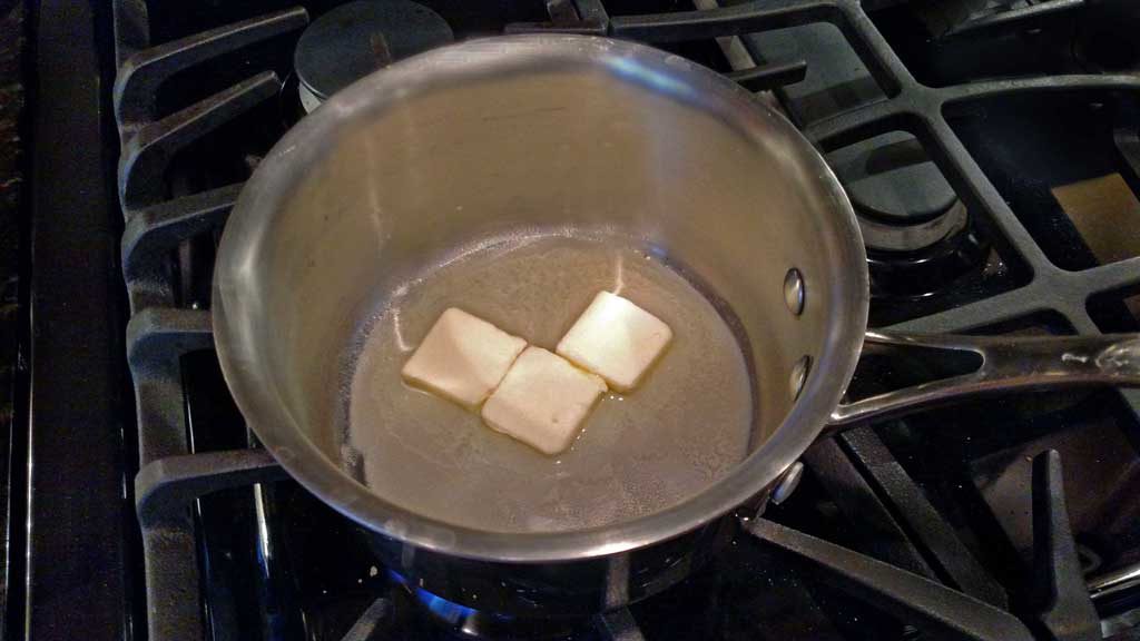 melting butter in pot