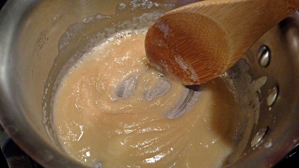 stirring butter and flour mixture