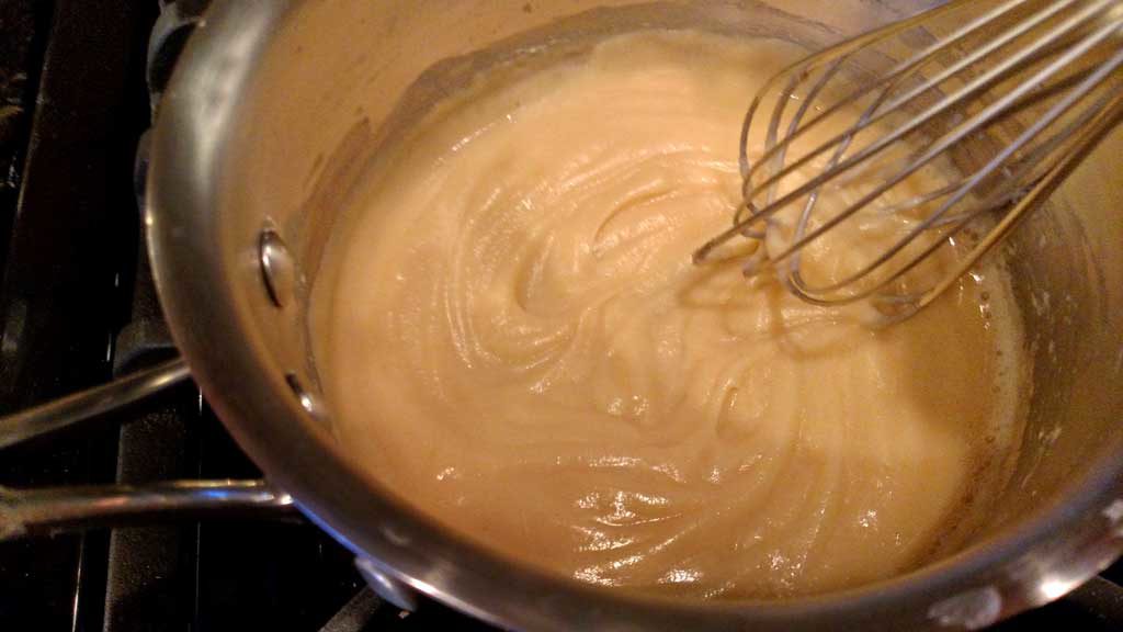 the roux begins to thicken in pot