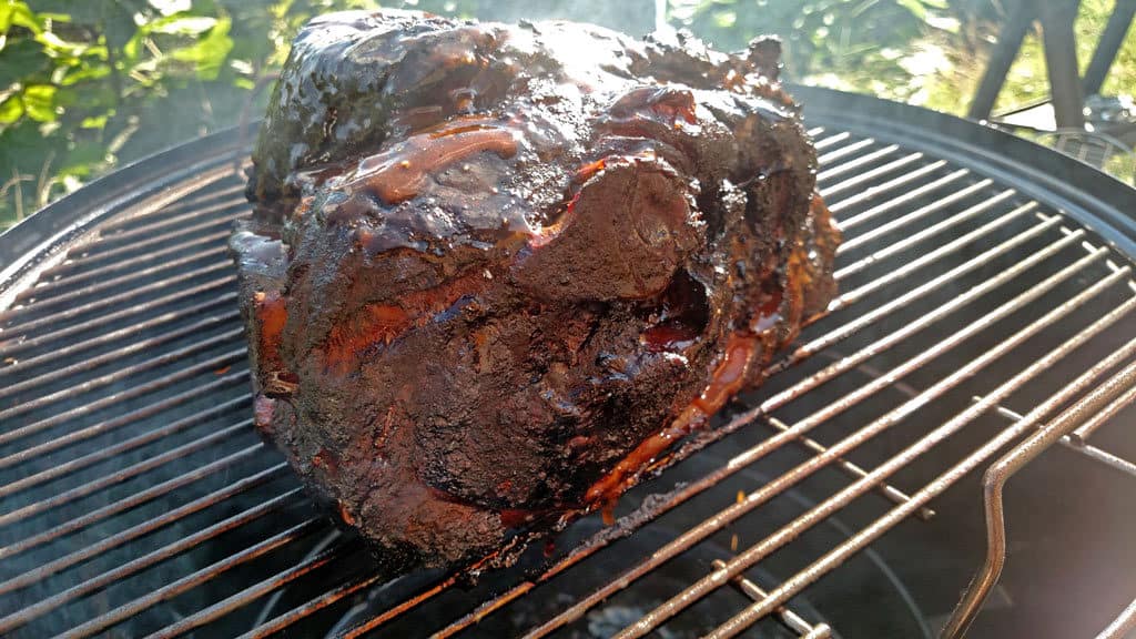 David's 10 steps to succulent smoked BBQ pork picnic shoulder. By following these steps, you will have perfectly cooked meat that's tender, moist and juicy. | TheMountainKitchen.com