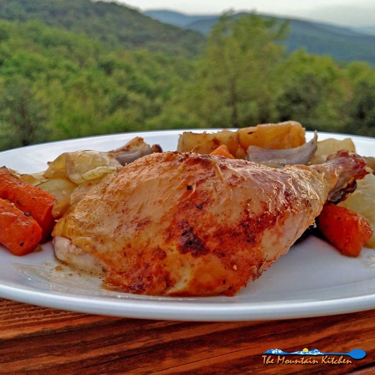 roast chicken and vegetables