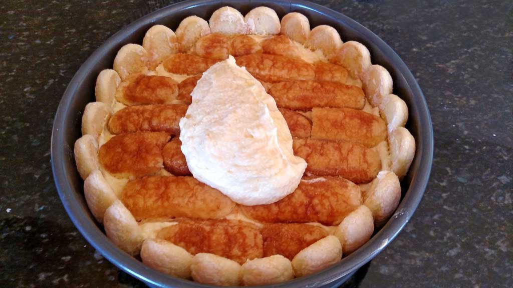 more cream added to lady fingers