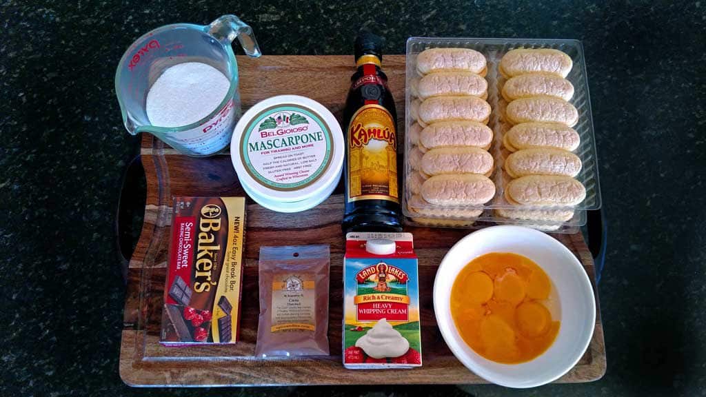 ingredients to make this homemade tiramisu recipe