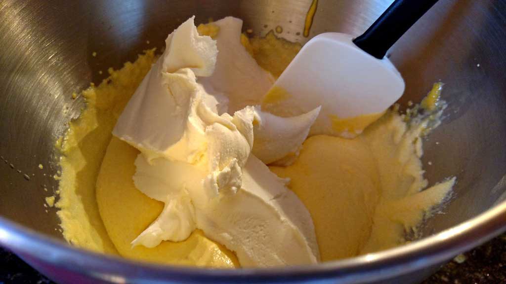 adding in mascarpone cheese