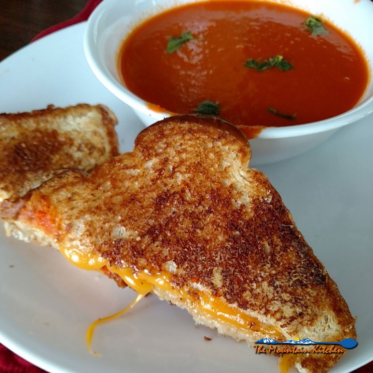 Pioneer tomato soup with grilled cheese sandwich