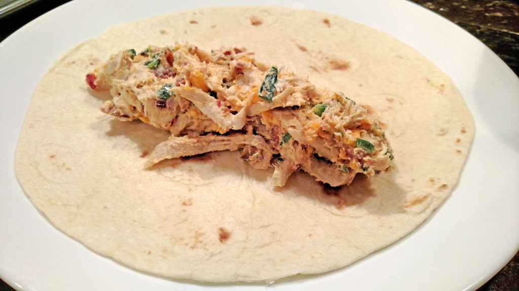 tortilla with chicken mixture