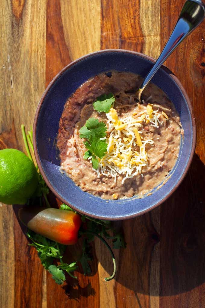 refried beans in a bowl