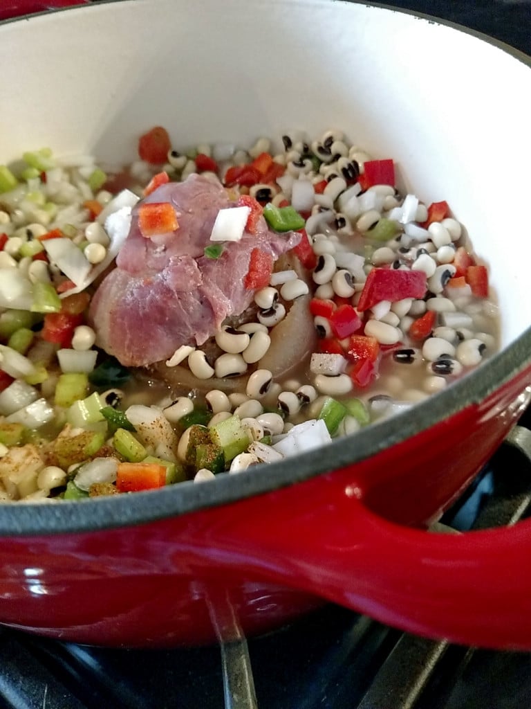 ingredients inside Dutch oven