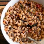 Hoppin' John in bowl ready to eat