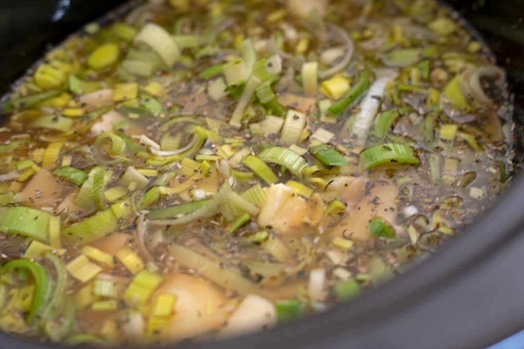 soup inside crock-pot