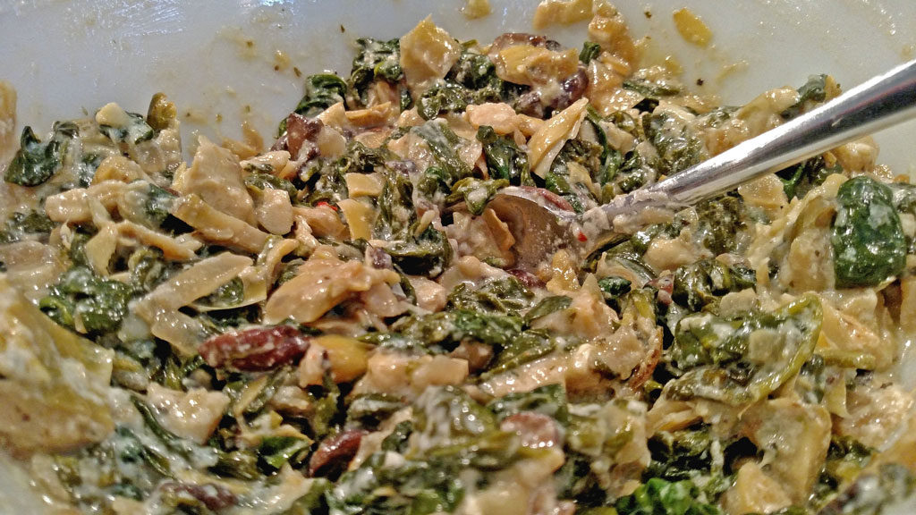filling in bowl for rollatini