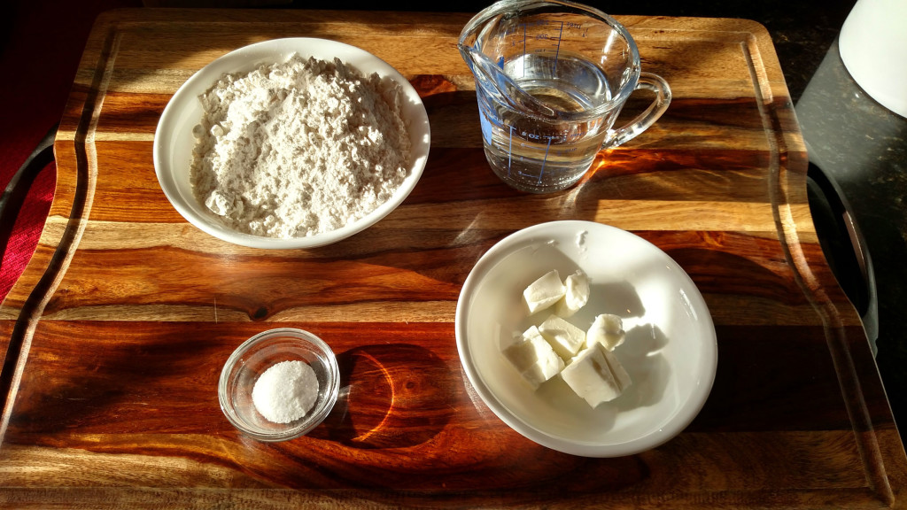 ingredients to make homemade flour tortillas