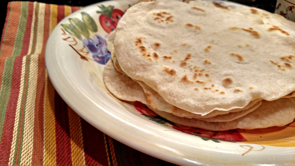 homemade flour tortillas on plate