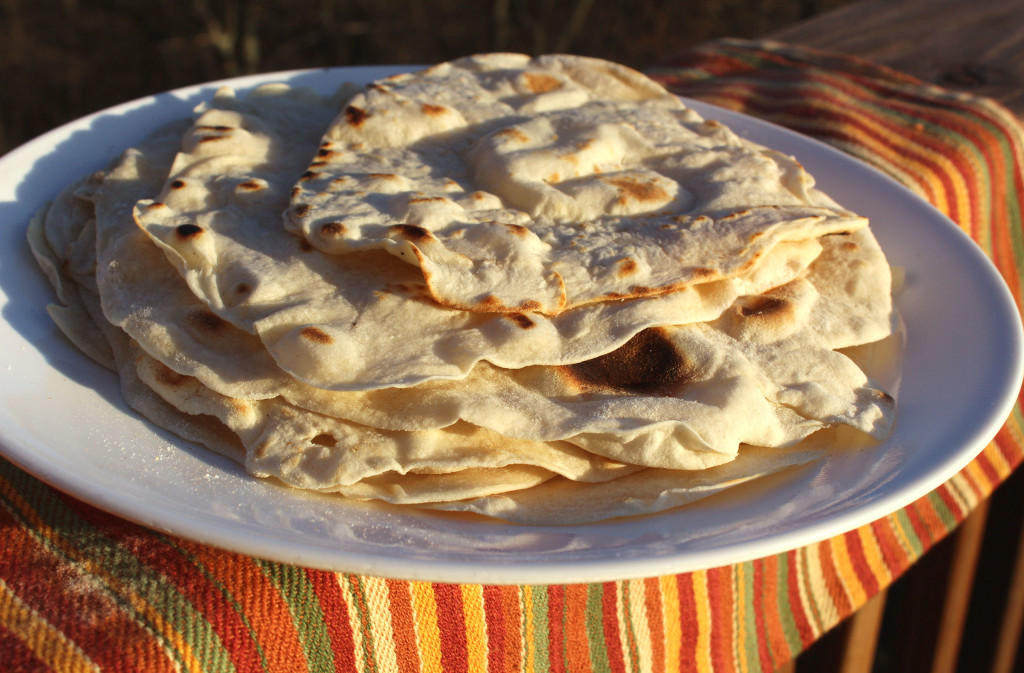 homemade flour tortillas on plate
