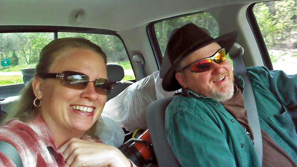Debbie and David in the truck going camping