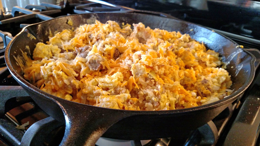 Camper's Breakfast Hash in cast iron pan