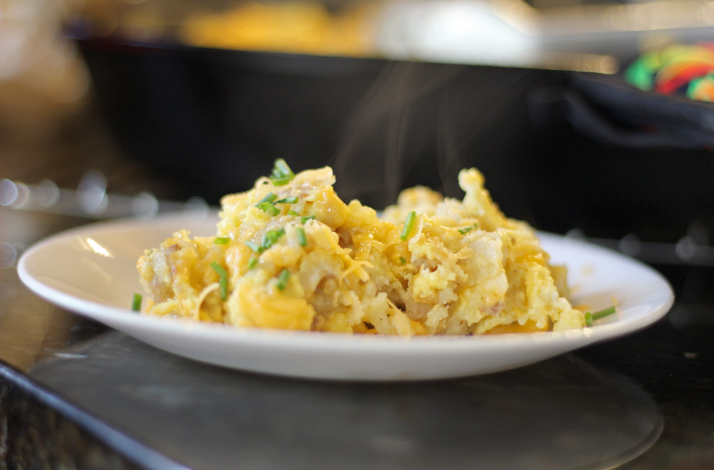 hot Camper's Breakfast Hash on a plate ready to eat