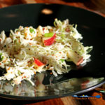 apple cabbage slaw on a plate