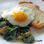 Leeks and Mushrooms With Cheesy Toasts and Fried Eggs