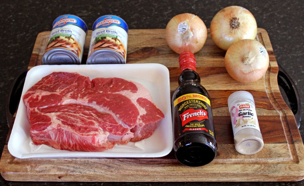 ingredients for French Dip sandwiches