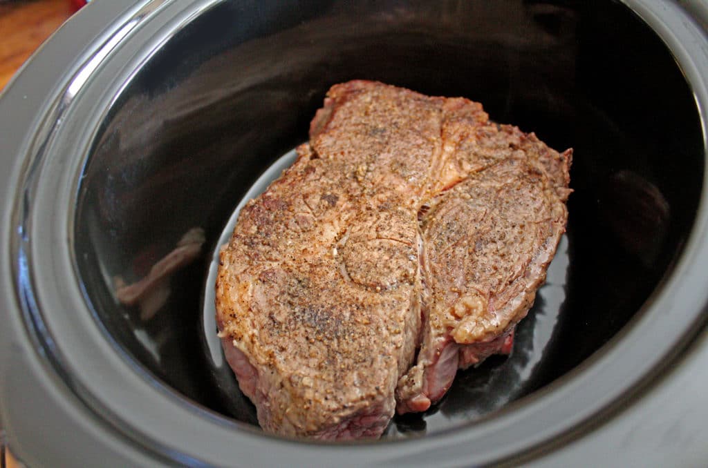 browned chuck roast in crock-pot