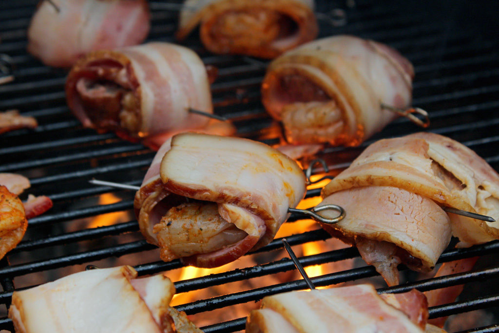 Cajun stuffed shrimp on grill