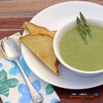 cream of asparagus soup with toasted bread