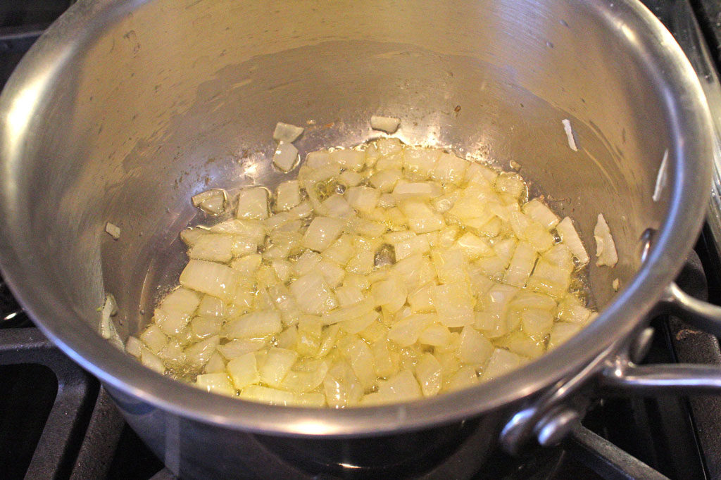 onions in pot cooking