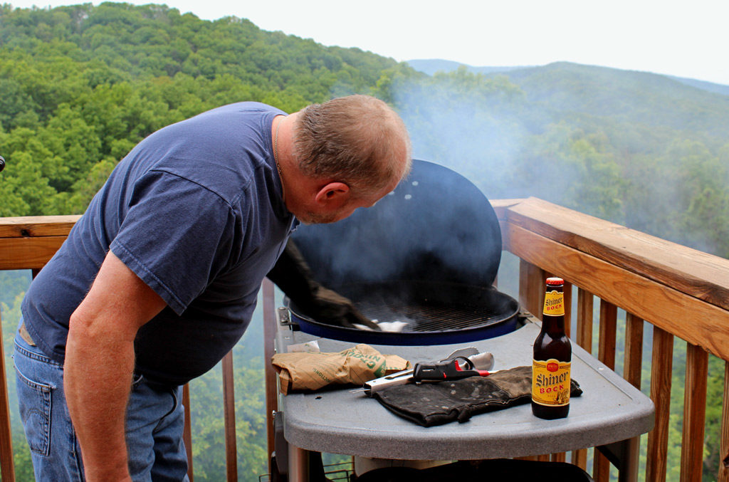 David grilling on deck