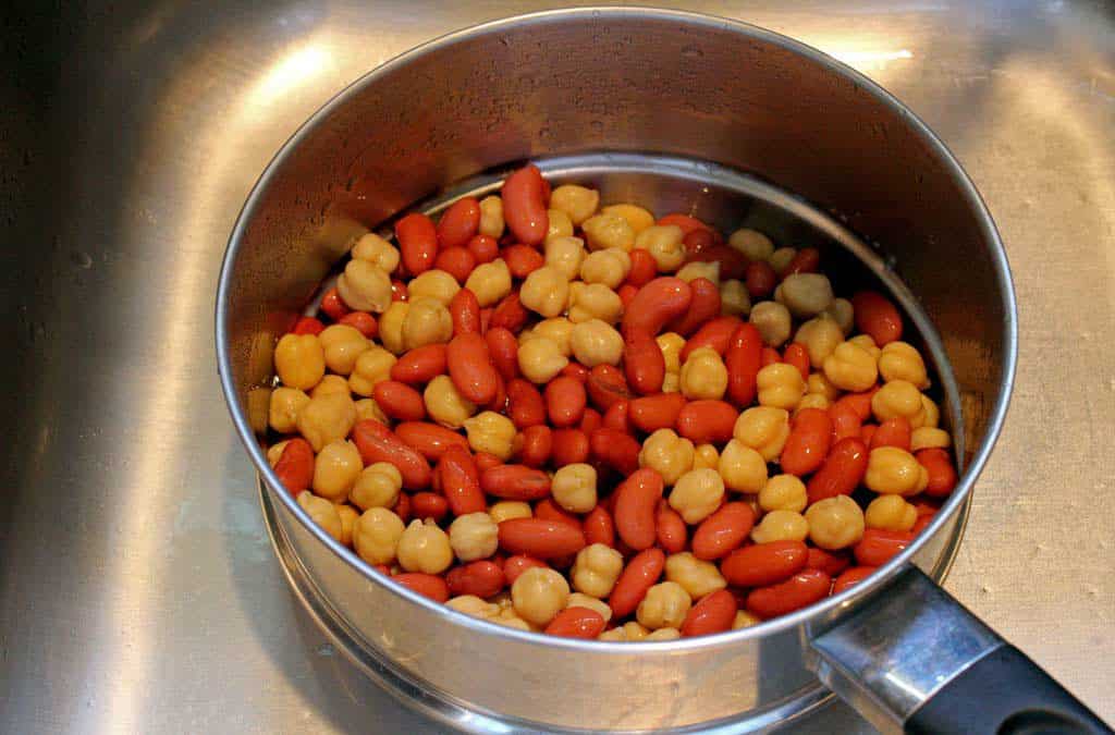 beans in a colander