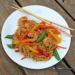 Shrimp Lo Mein on a plate