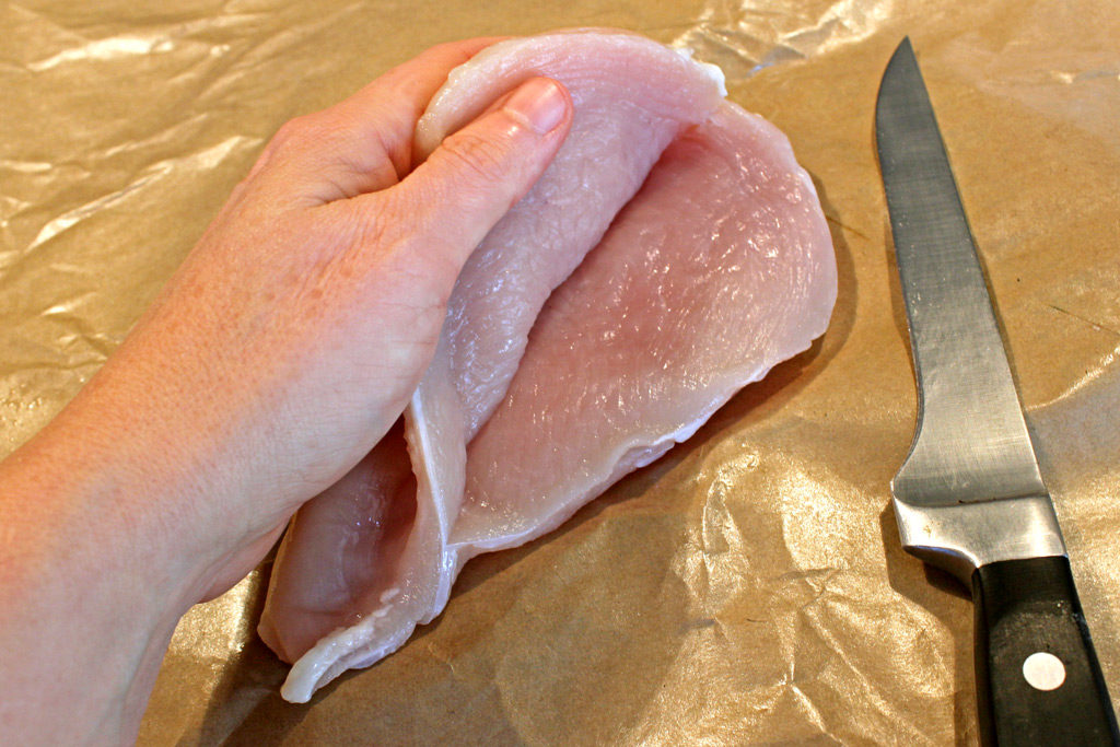 butterflying the chicken breast