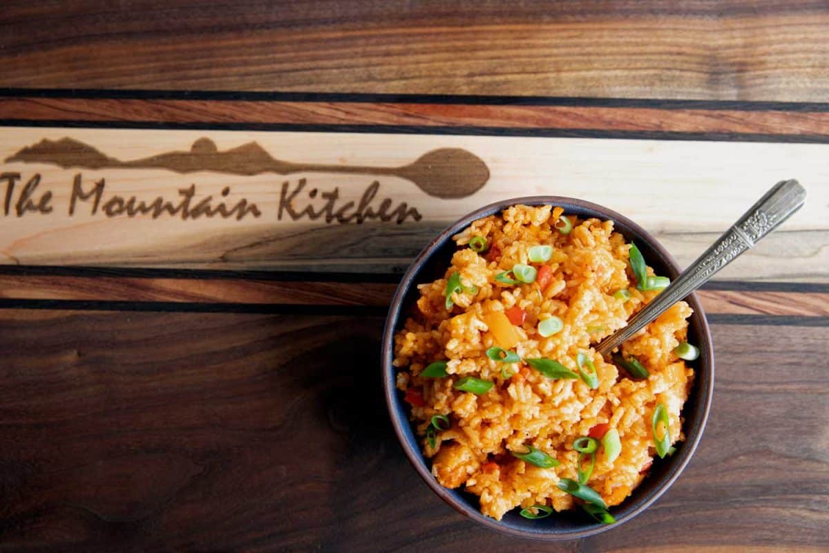 bowl of Cajun rice ready to eat