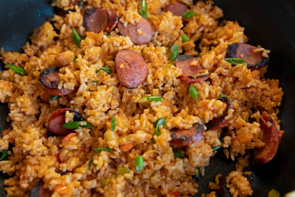 Cajun rice with smoked sausage