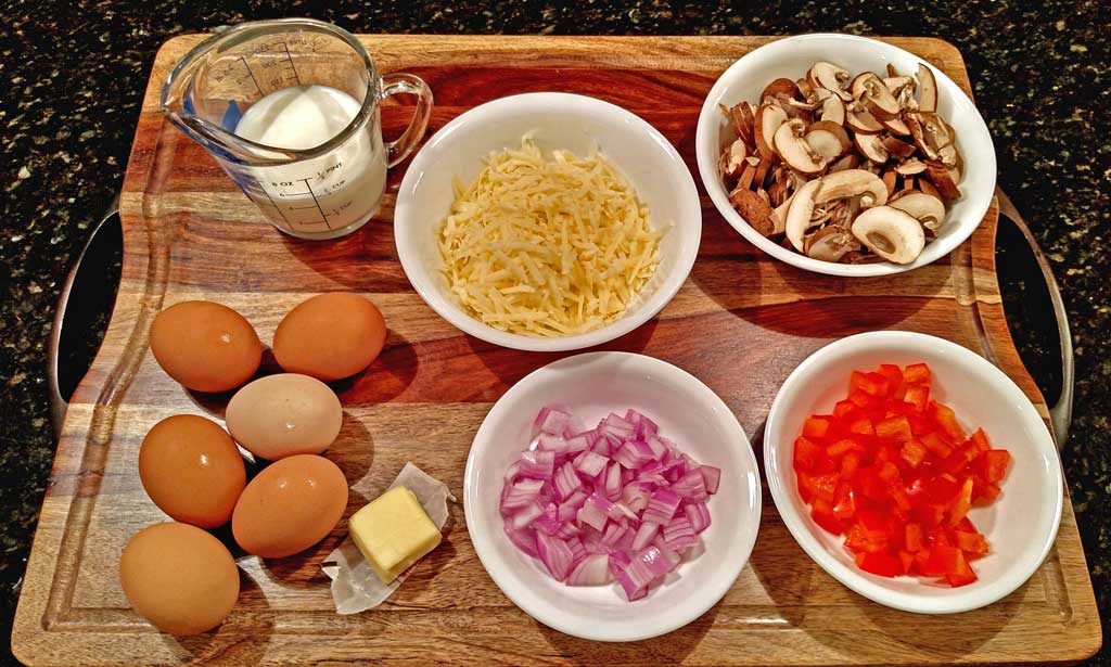 gathered ingredients on cutting board