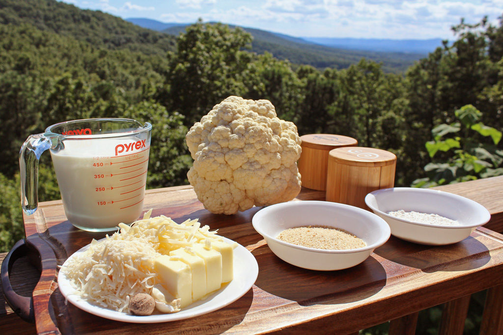 ingredients to make cauliflower gratins
