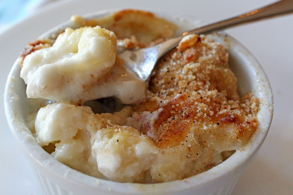 gratin with spoon